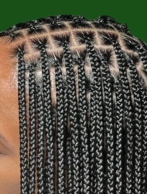 Box braids med tydliga rutor